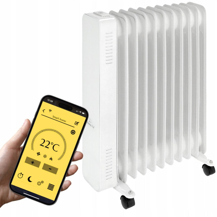 Tepalinis radiatorius su Wi-Fi ir pultu, 2500 W, 11 sekcijų, baltas – nuotrauka 6