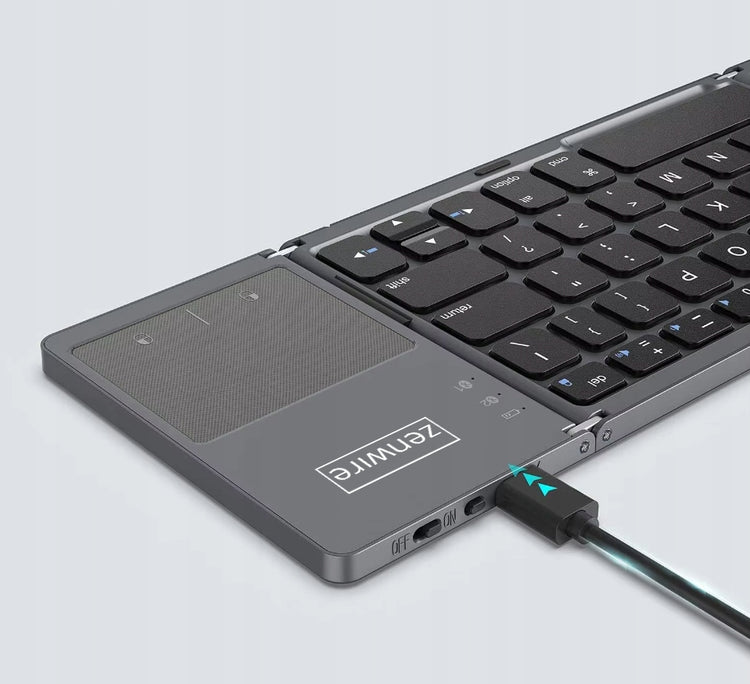 Sulankstoma Bluetooth klaviatūra su jutikliniu kilimėliu „Zenwire“, USB-C