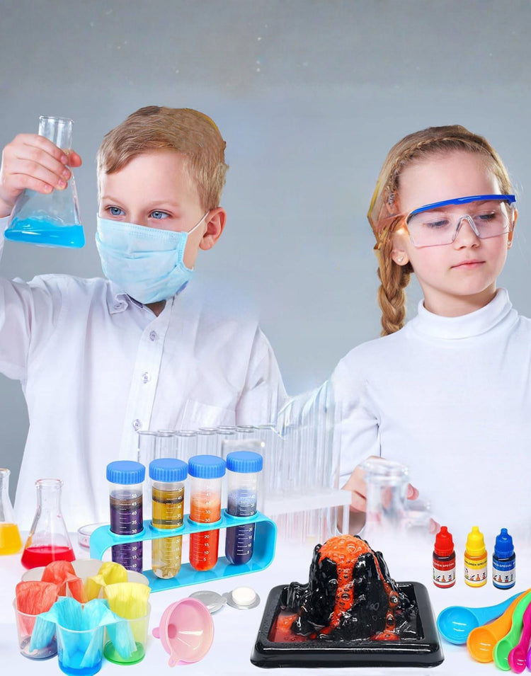 Mažojo chemiko laboratorija: 80 eksperimentų rinkinys su ugnikalniu