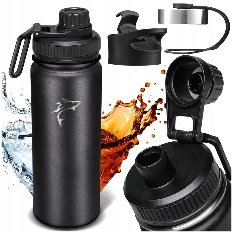 Termopuodelis „Silver Sharky“ su snapeliu, 710 ml, juodas
