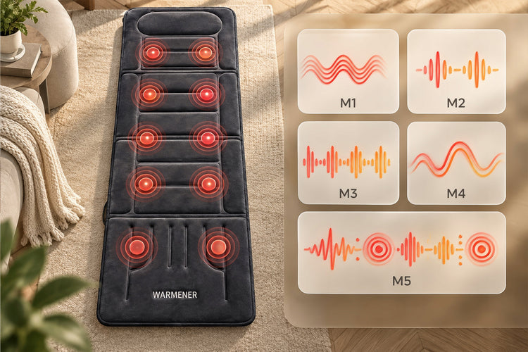 Vibracinis masažinis čiužinys „Warmener HeatMat Lite“ su šildymu, 5 programos