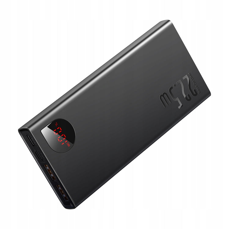 Metalinis išorinis akumuliatorius „Baseus Adaman“ 10000 mAh, 22,5 W, juodas