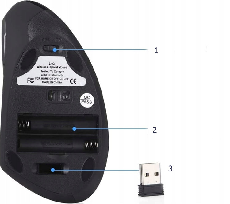 Ergonomiška vertikali belaidė pelė „Zenwire X5“, 1200 DPI, tyli, dešiniarankiams