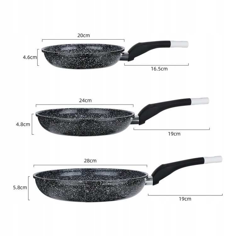 Keptuvių rinkinys „Elitehoff“ su marmurine danga, 3 vnt., 20 / 24 / 28 cm – nuotrauka 6