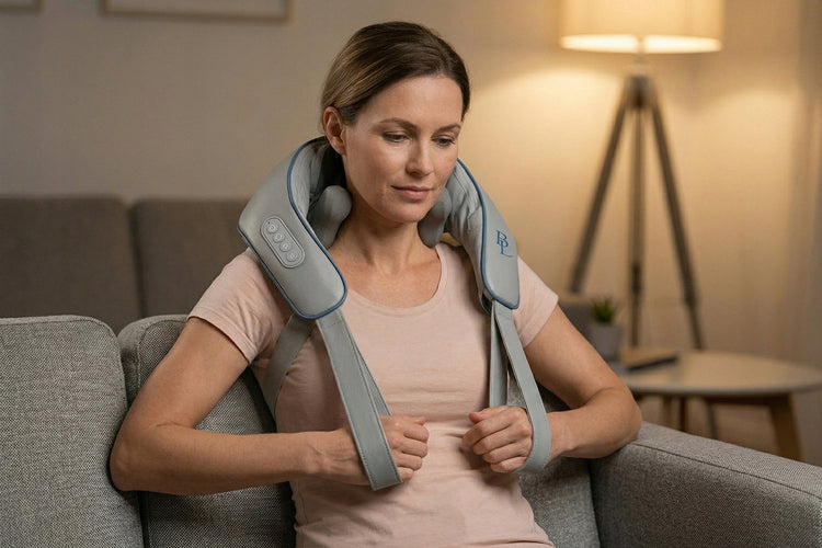 Belaidis Shiatsu kaklo ir nugaros masažuoklis „NeckChill“ su šildymu