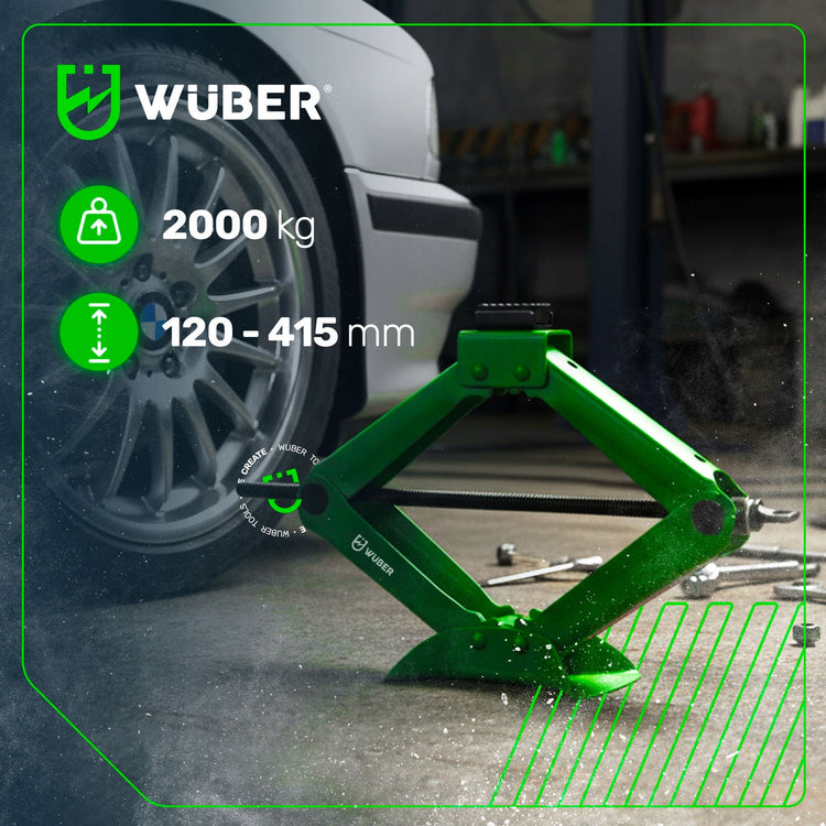 Trapecinis automobilio domkratas „Wuber“ 2 t, 120–415 mm – nuotrauka 3