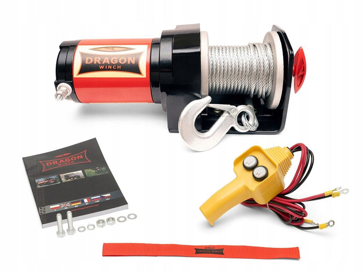 Elektrinė gervė „Dragon Winch“ 12 V, 2000 lb, su lynu – nuotrauka 2