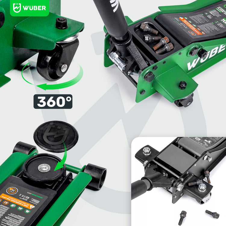 Žemo profilio dviejų stūmoklių domkratas „Wuber W22022“, 3 t, 85–430 mm
