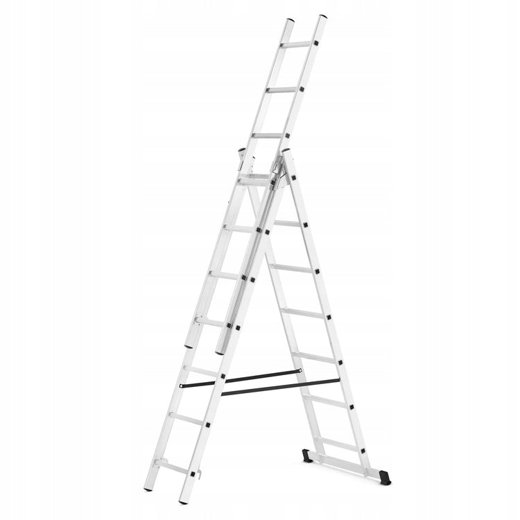 Daugiafunkcės aliuminės kopėčios laiptams „Higher“ 3×7, 4,25 m, 150 kg