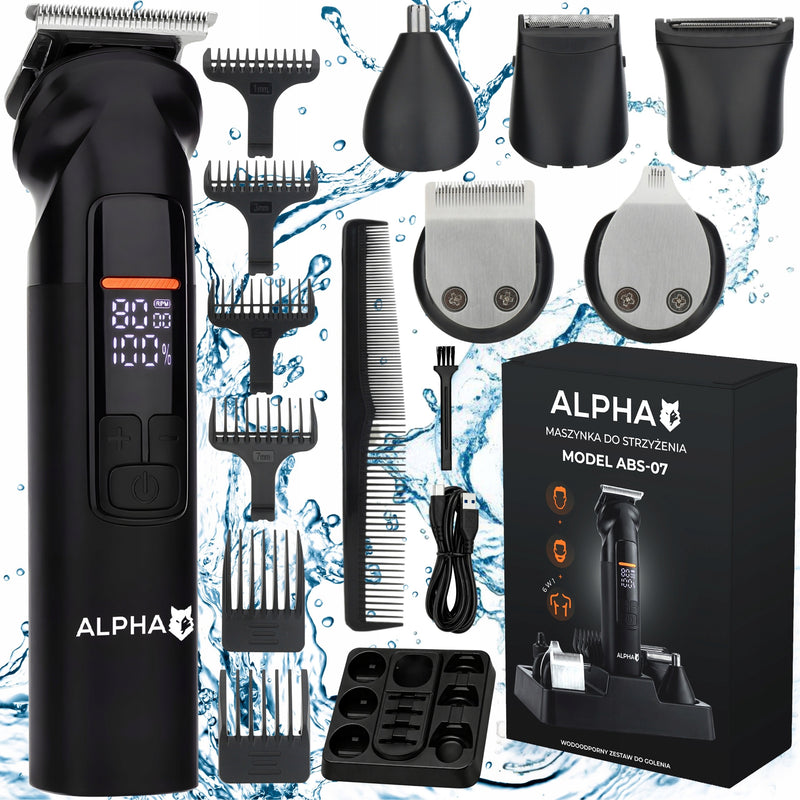 Daugiafunkcis kirpimo ir skutimo rinkinys „Alpha ABS-07“, 12 viename