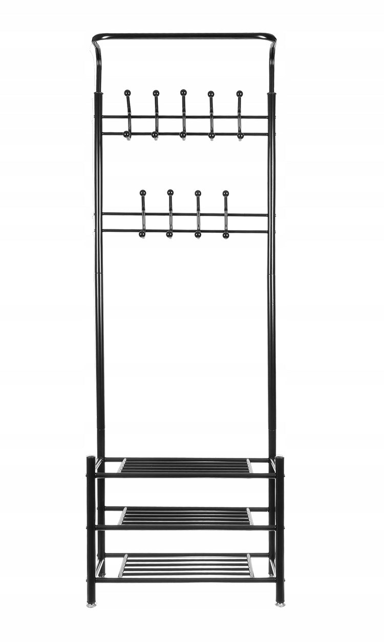 Metalinė pastatoma drabužių kabykla „Ruhhy“, 192 cm, juoda