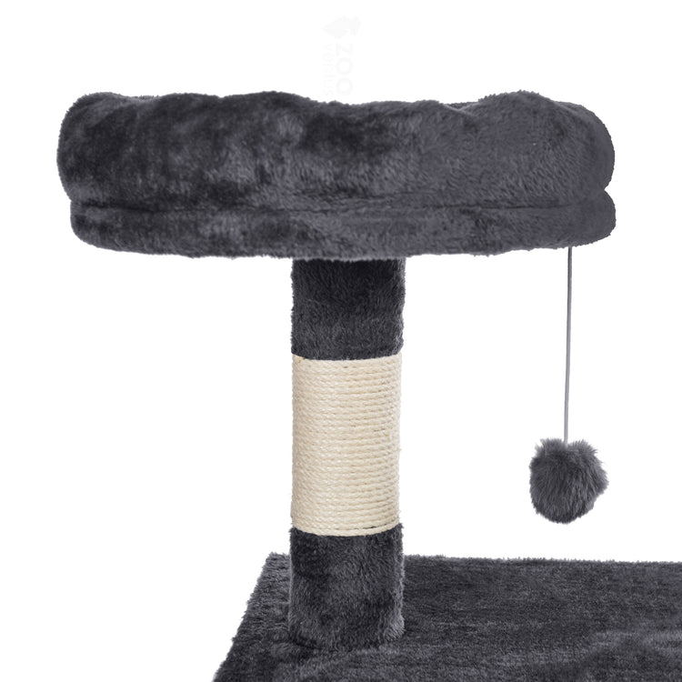 Katės draskyklė-medžias „ZooVentus“ 115 cm, 5 lygiai, su nameliu