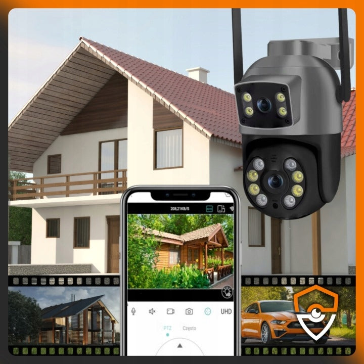 Dviguba lauko Wi-Fi kamera „Guard 5 Pro“, 10 MP, 4K, su judesio sekimu