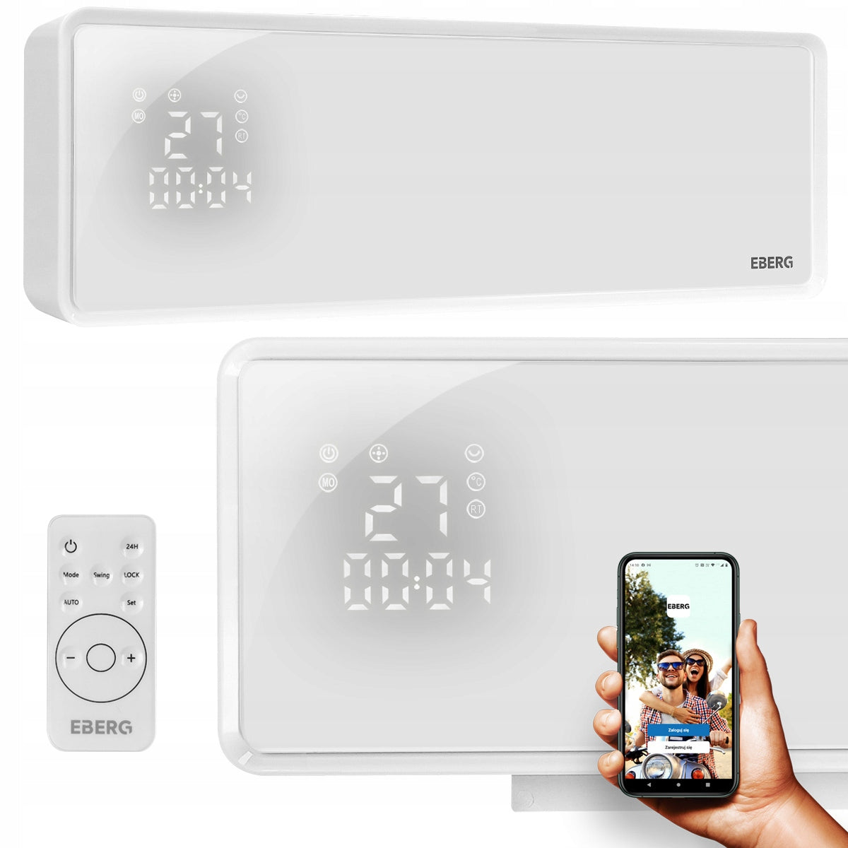 Elektrinė oro užuolaida + šildymas su WiFi ir pulteliu EBERG® Q4 2000W