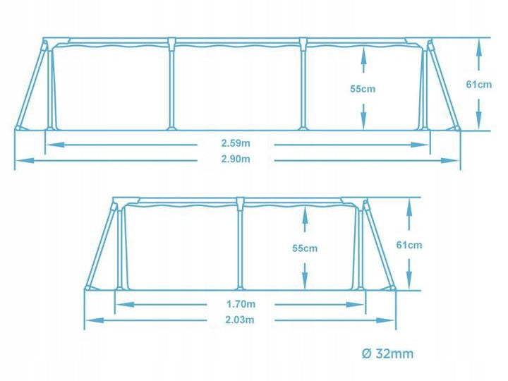 Baseinas su rėmu Bestway 259 x 170 cm