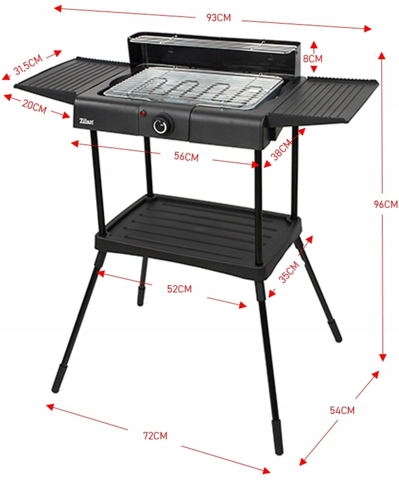 Lund 98656 sulankstomas elektrinis grilis su stovu, 2400 W