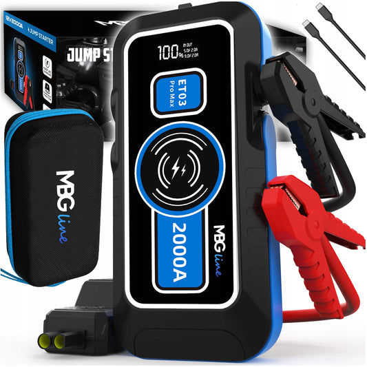 Automobilio akumuliatoriaus paleidėjas Powerful Jump Starter Booster 59.2Wh su Powerbank 16000mAh QC3.0