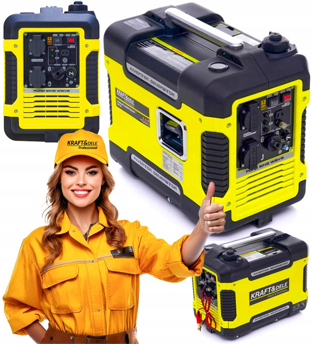 Nešiojamas inverterinis generatorius KRAFT&DELE KD133 1900W, 2x230V, 12V