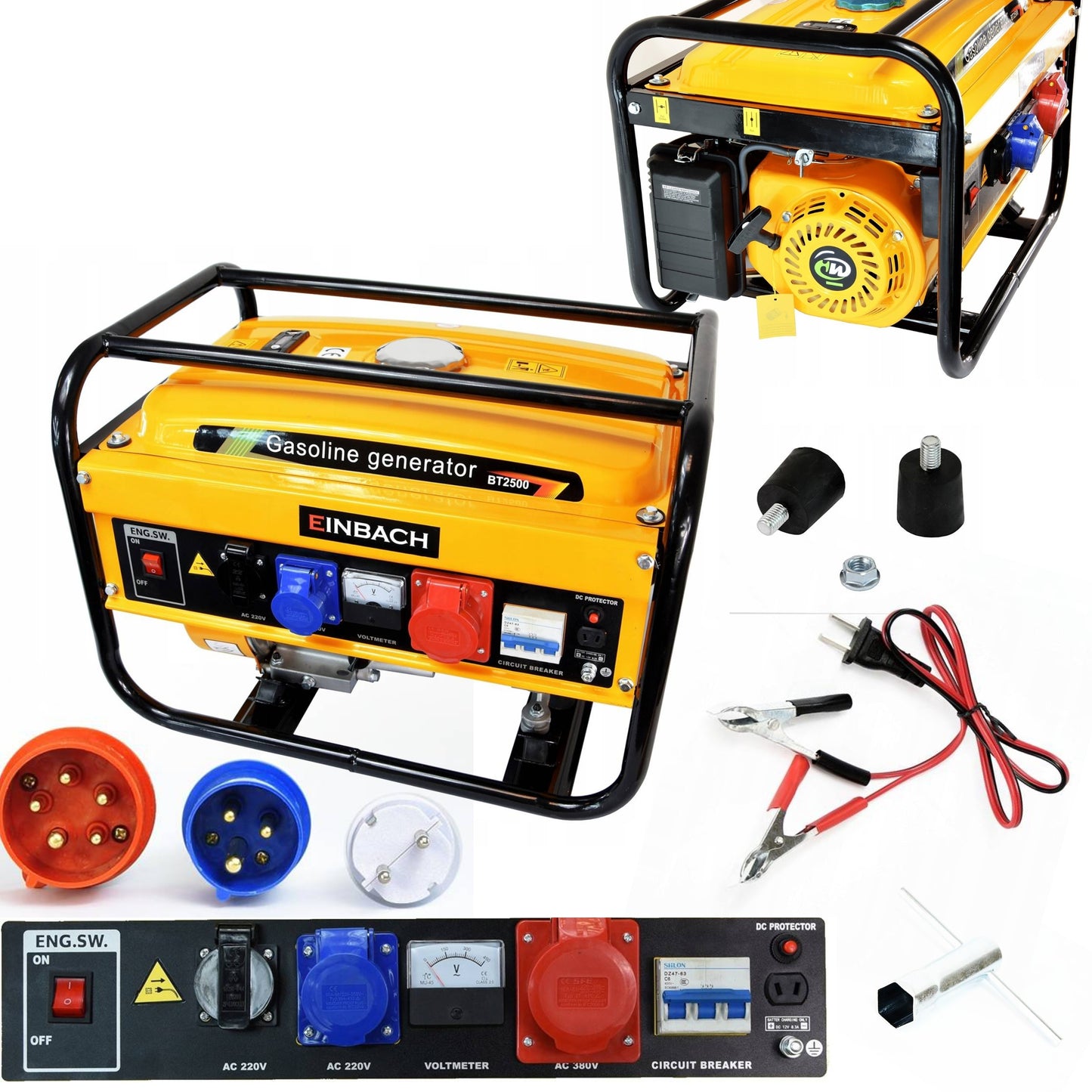 Trifazis benzininis elektros generatorius 2800 W, 230/400 V, AVR – EINBACH BT2500