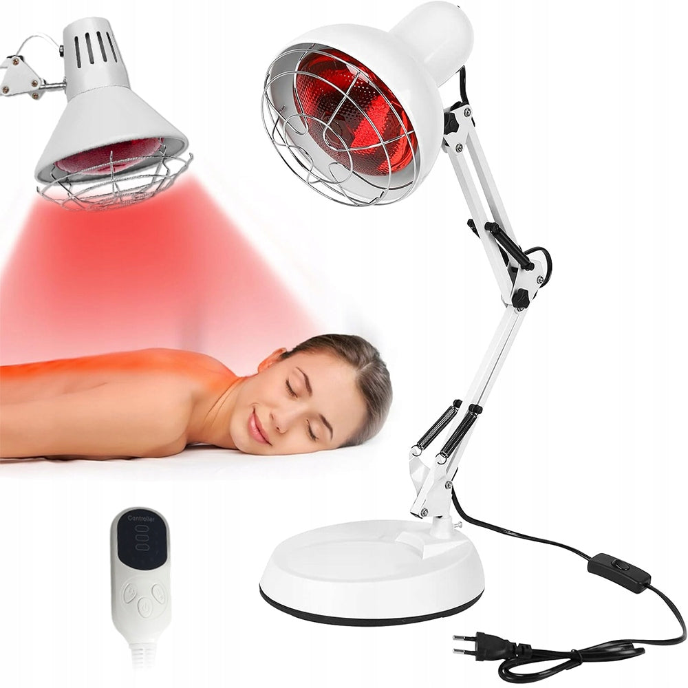 Infraraudonųjų spindulių šildymo lempa 150W – raudona terapinė šviesa nugaros ir kelių skausmui malšinti