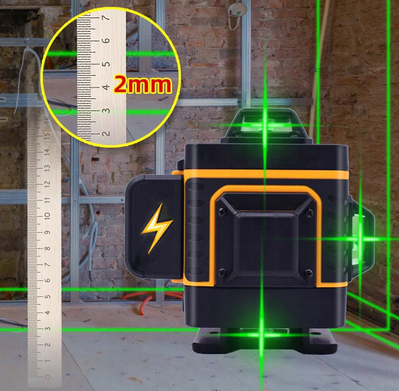 XTECH kryžminis lazerinis nivelyras su LCD ekranu ir trikoju