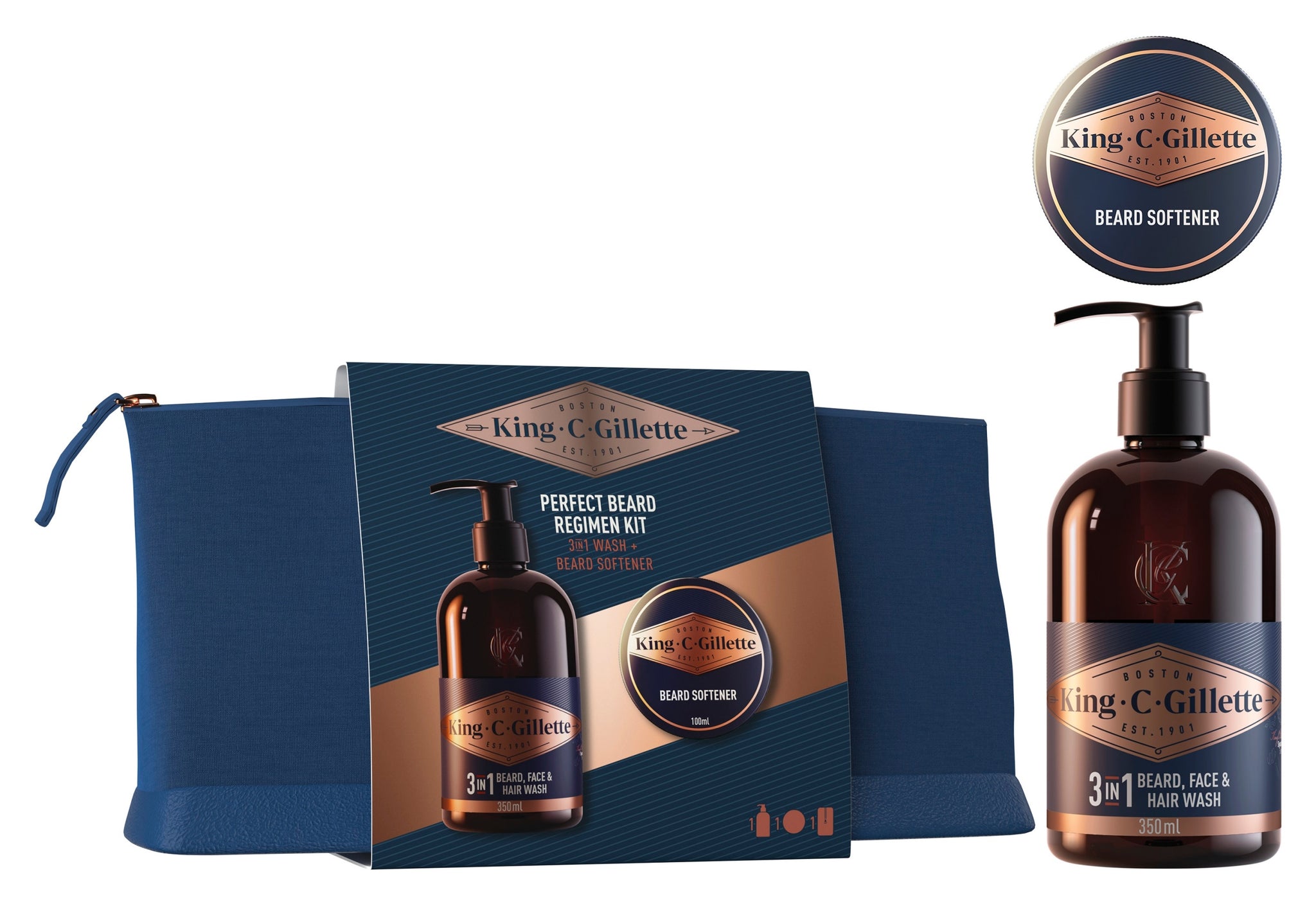 Vyrų barzdos priežiūros rinkinys King C. Gillette Perfect Beard Regimen Kit