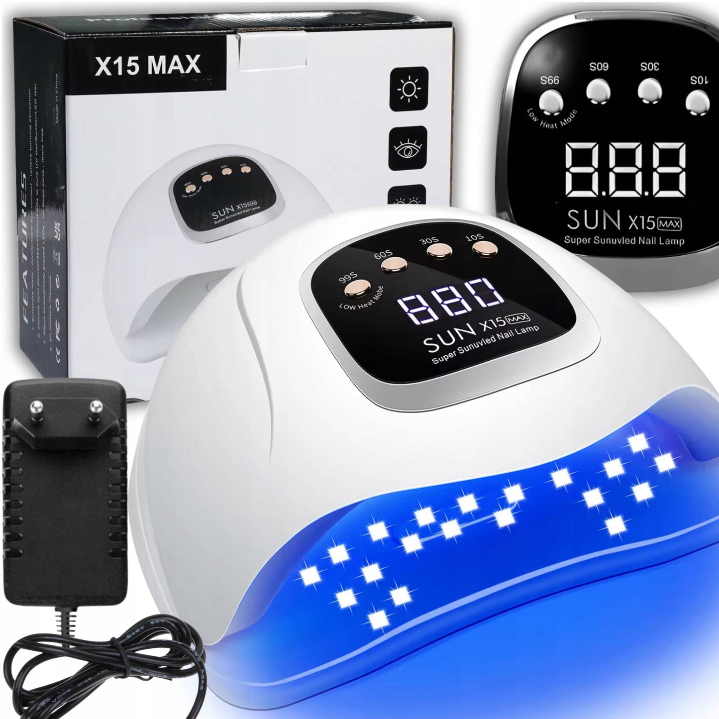 UV/LED nagų lempa SUN X15 MAX – 280 W galia, hibridiniams ir geliniams lakams
