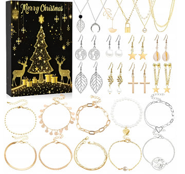 Kalėdinis advento kalendorius su papuošalais moterims ir mergaitėms – 24 dienos elegancijos