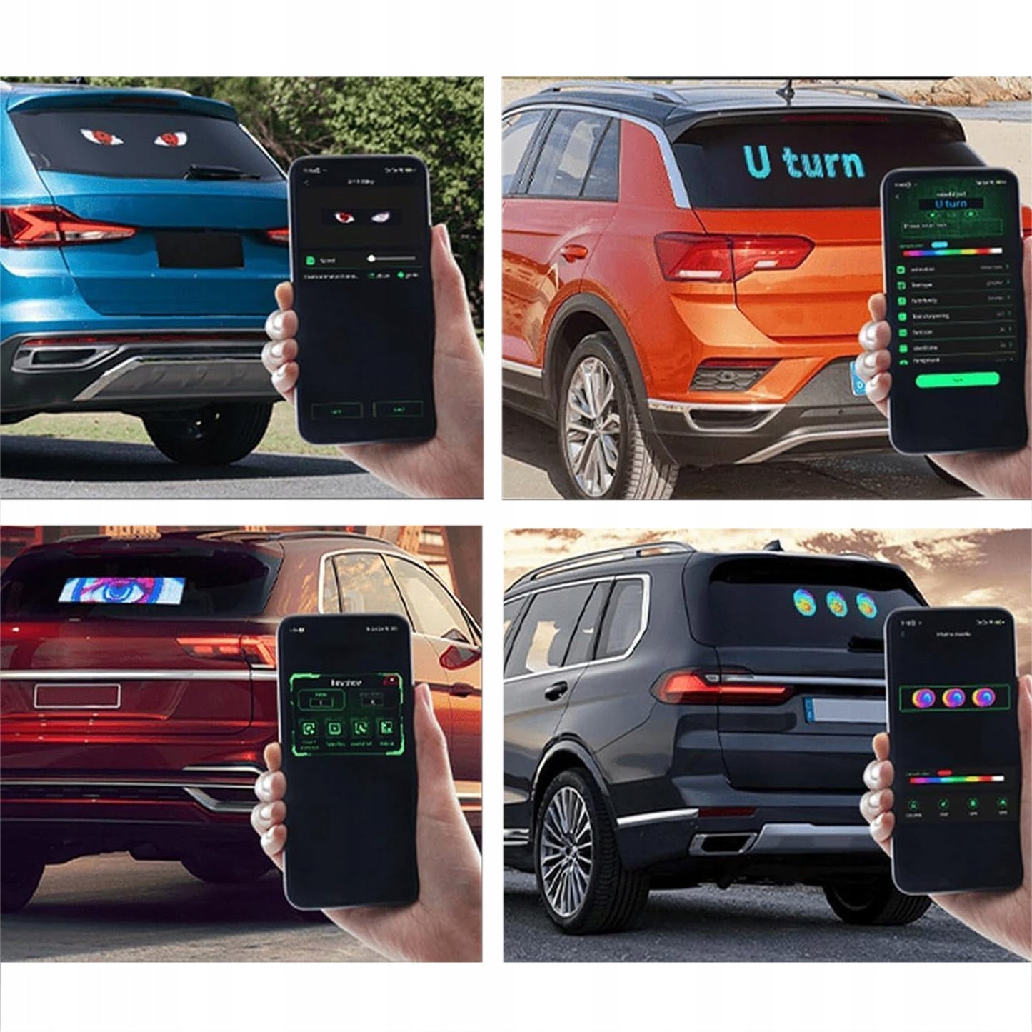 Lankstus programuojamas LED ekranas su RGB apšvietimu ir „Bluetooth“ valdymu