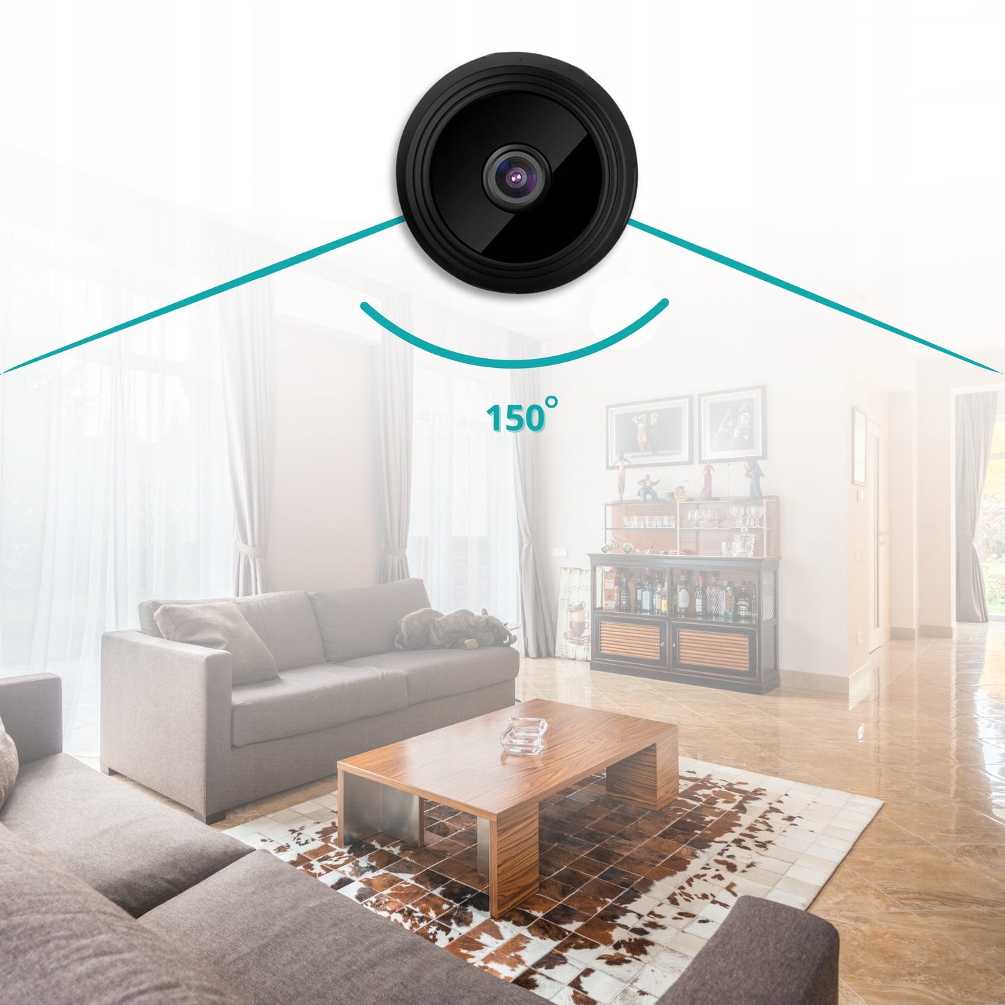 Mini slapta kamera WiFi Full HD su paslėptu judesio aptikimu ir Nanny funkcija + laikiklis