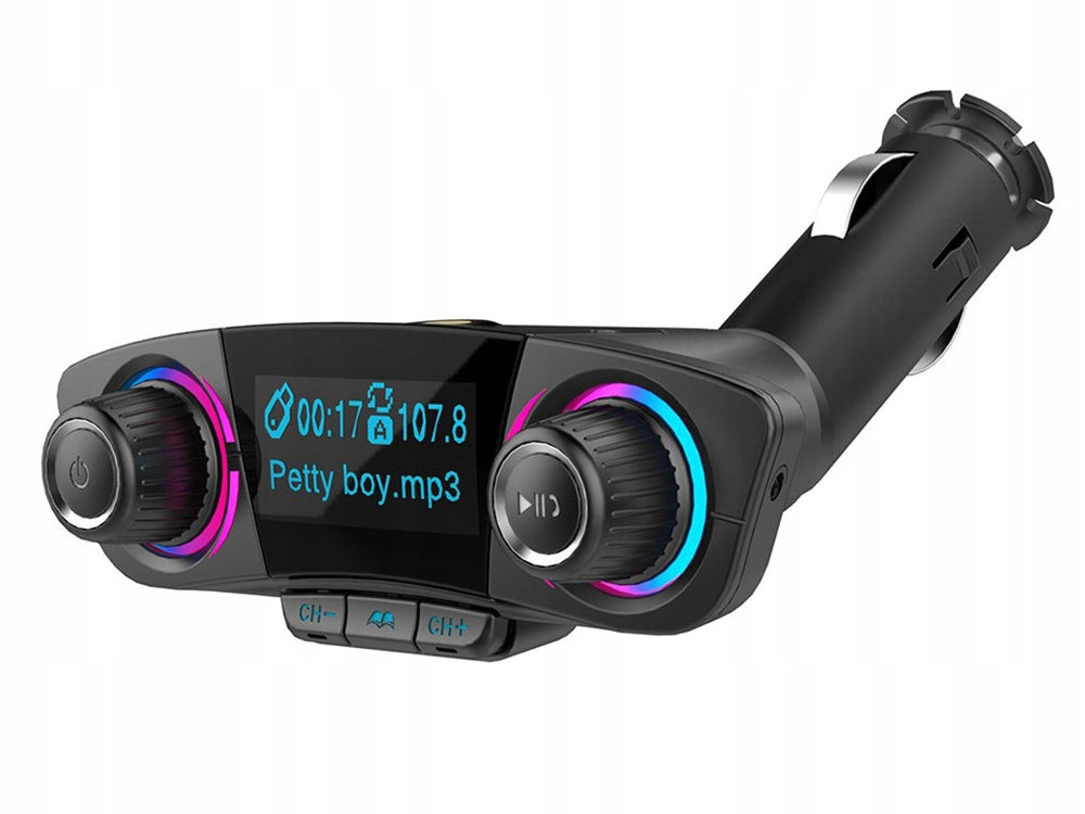 Automobilinis FM moduliatorius, laisvų rankų įranga, Bluetooth USB 5.0  8in1 BT06