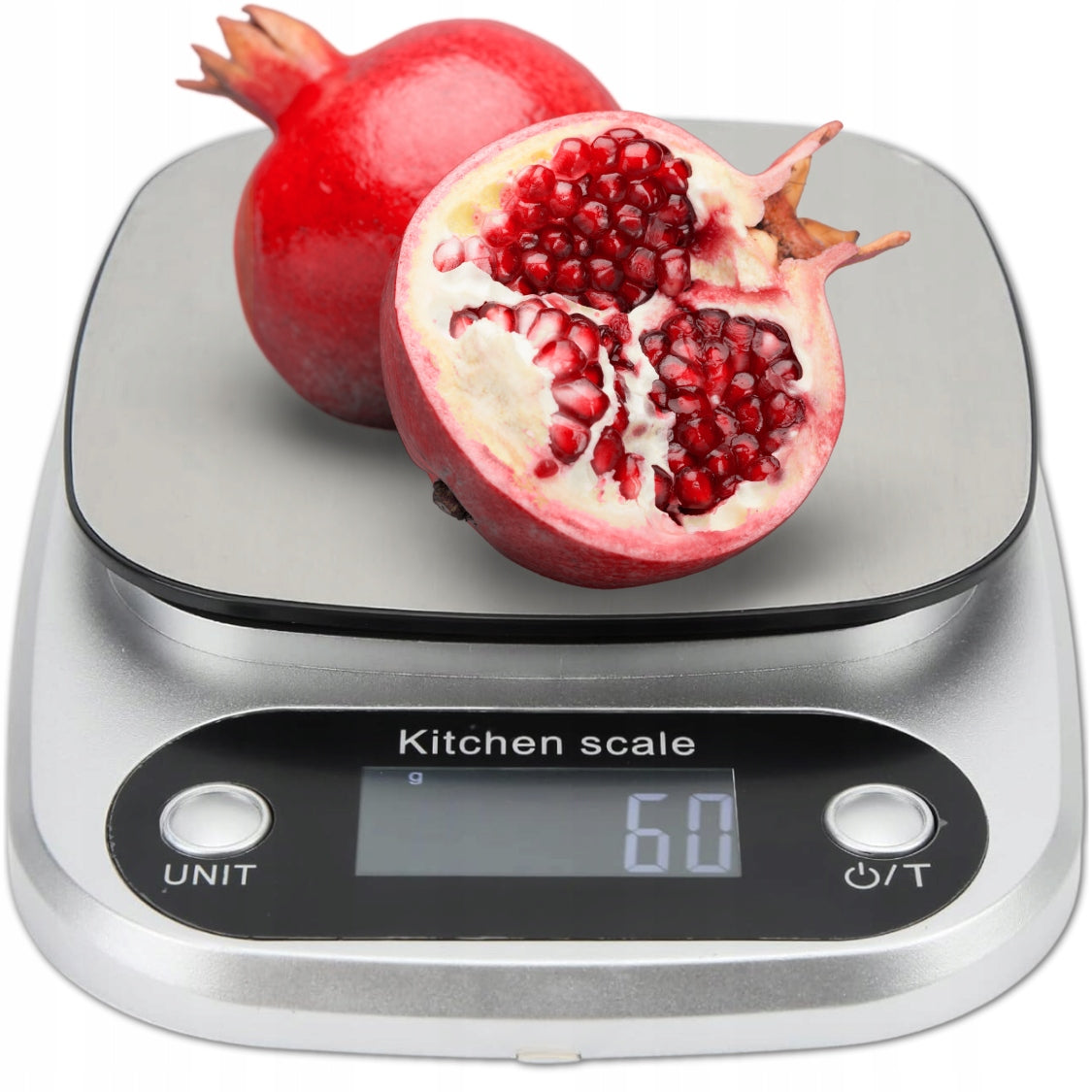 Virtuvinės svarstyklės 5000 g / 0,1 g su LCD ekranu ir baterijomis