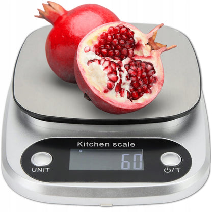 Virtuvinės svarstyklės 5000 g / 0,1 g su LCD ekranu ir baterijomis