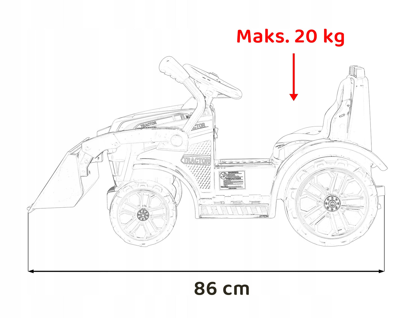 Akumuliatorinis buldozeris - traktorius vaikams, 6v