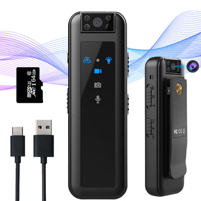 Slapta kamera su garso įrašymu – 1080P HD, 180° pasukama, 64GB atmintis