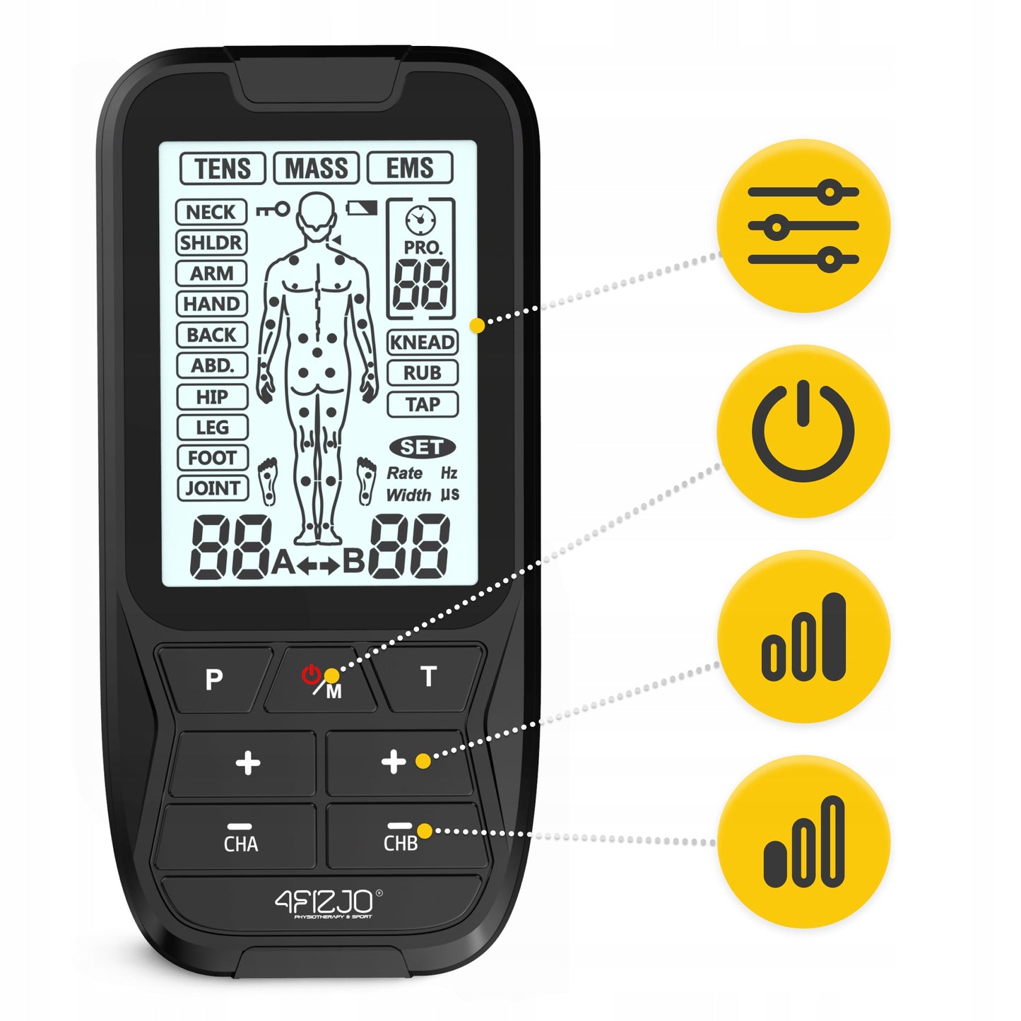 Elektrostimuliatorius raumenims Combo LITE 4FIZJO – raumenų ir nervų stimuliavimui skirtas prietaisas