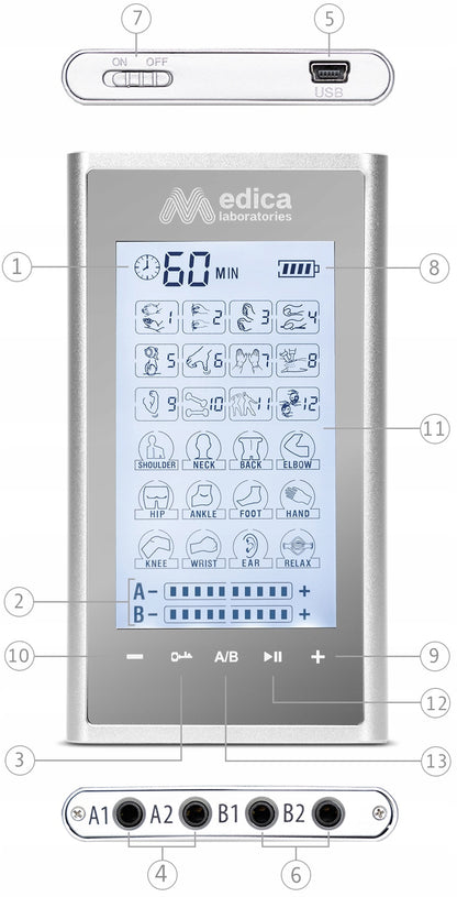 Elektrostimuliatorius Medica Laboratories AS-2016ML su priedais