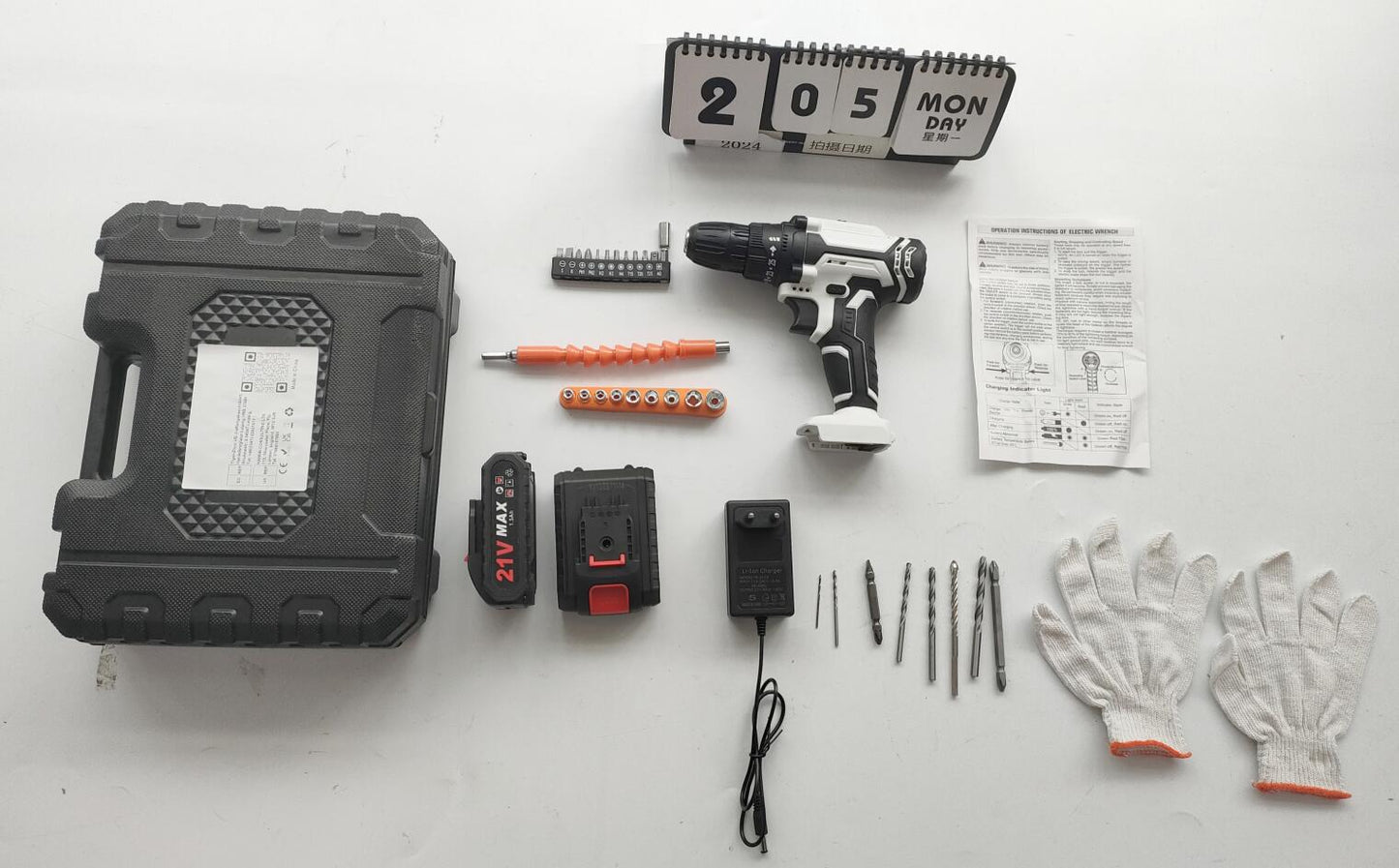 Akumuliatorinis smūginis gręžtuvas-suktukas 21V su 2 baterijomis 1500mAh