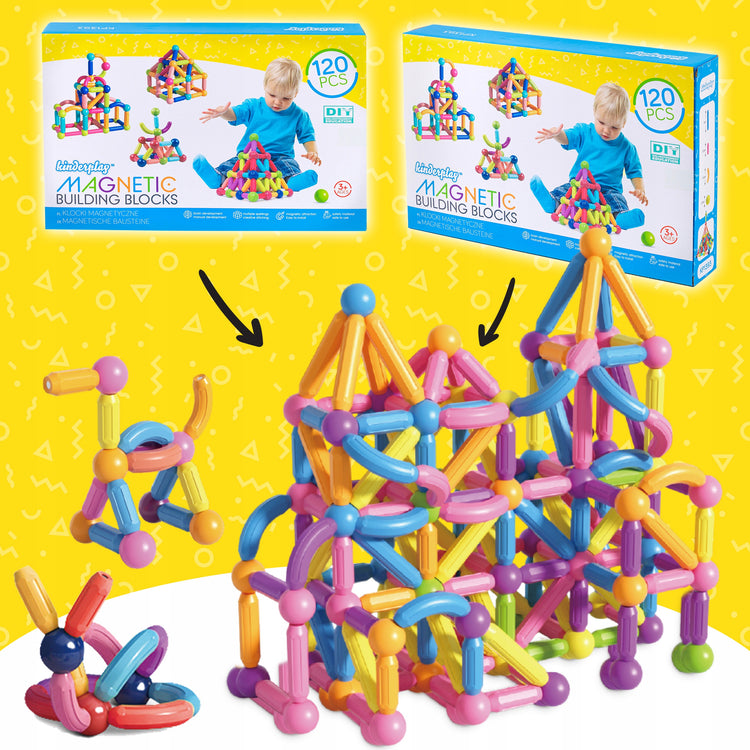 Magnetinis konstruktorius „Kinderplay KP1393“, 120 dalių