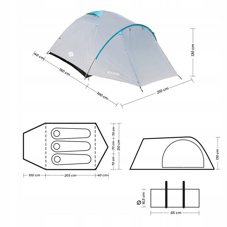 3 vietų palapinė su UV Filtru Nils NC6013