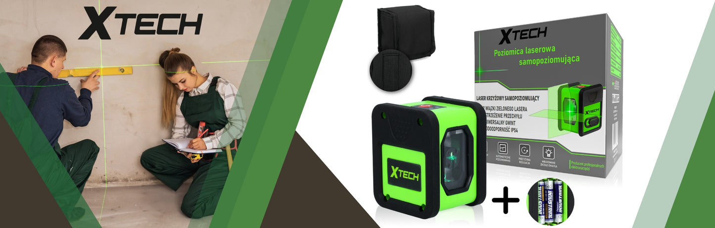 4D savaime išsilyginantis kryžminis lazeris 25M + trikojis Xtech SIP-L4S