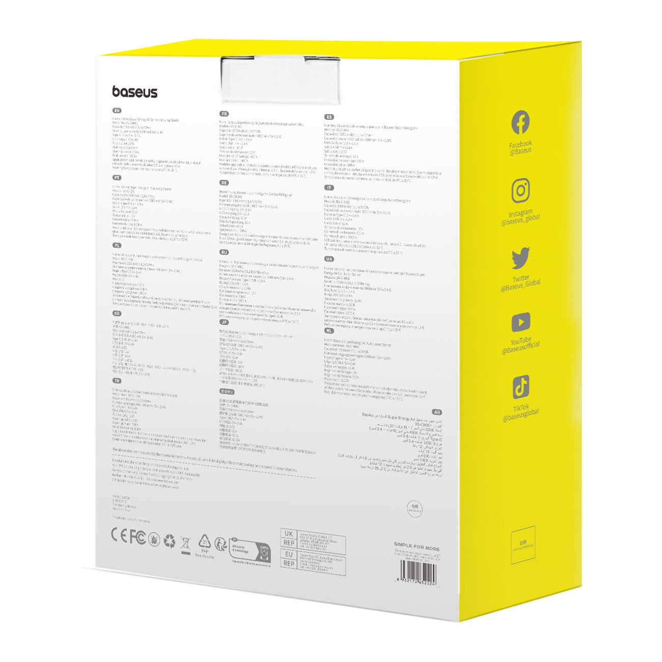 Automobilio užvedimo įrenginys ir Powerbankas - BASEUS Jump Starter Booster 10000mAh 1000A