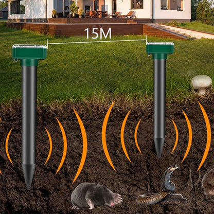 Repelentas nuo kurmių, pelių ir ziurkių - galingas saulės energija maitinamas rinkinys XL (2 vnt.) Bedee