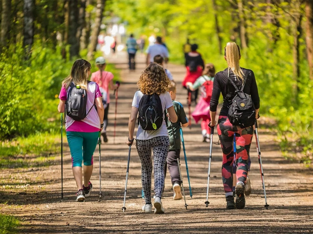 Šiaurietiškos ėjimo lazdos Nordic Walking 135 cm (mėlynos)