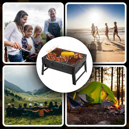 Sulankstomas turistinis anglinis grilis – patogus sprendimas bet kuriai išvykai BBQ