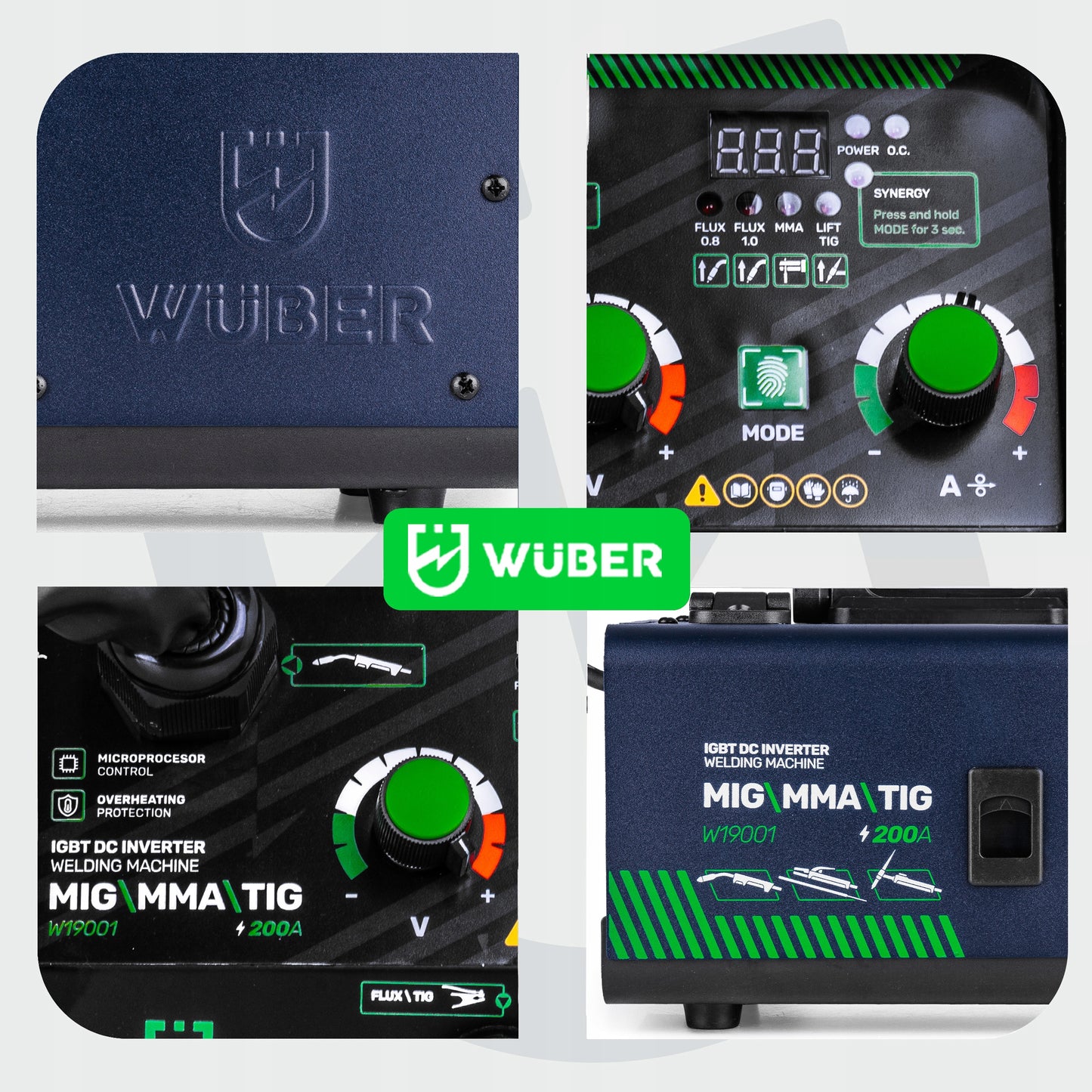 Wuber MIG FLUX / MMA / TIG Inverterinis Suvirinimo Aparatas – 200A