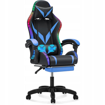 Lazy Gaming Chair Mark Nine (LC09) žaidimų kėdė su pakoju, masažu ir LED apšvietimu