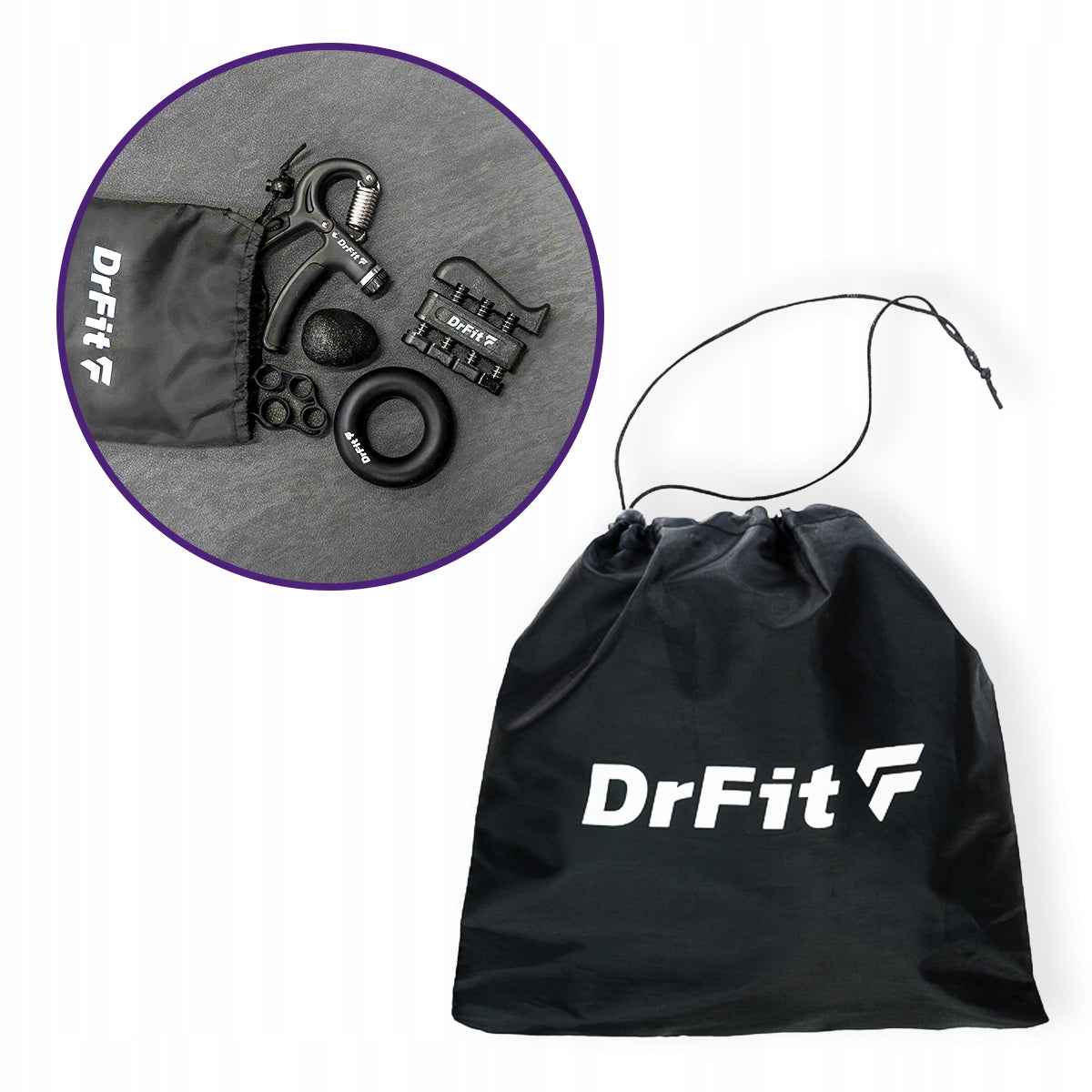 Rinkinys rankų treniruotėms ir reabilitacijai DrFit 5in1 – pilnas pratimų komplektas stipresnėms ir judresnėms rankoms