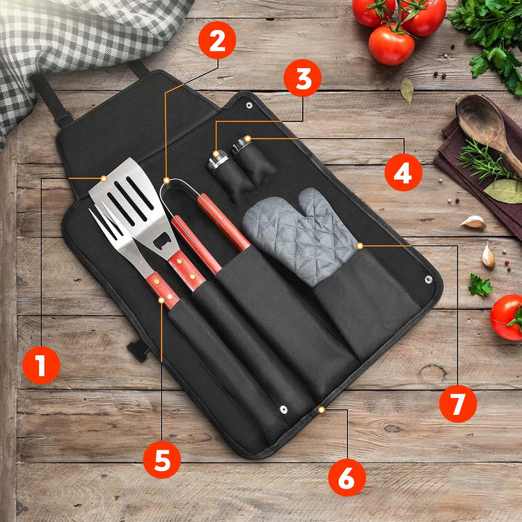 Grilio įrankių rinkinys „GrillGear“, 7 dalys