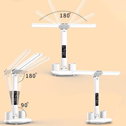 Daugiafunkcinė LED stalinė lempa su organizatoriumi ir LCD ekranu